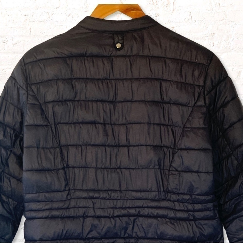 Collection Pimkie Black Nylon Puffer Jacket with Gold Zippers Size Large - Picture 5 of 11